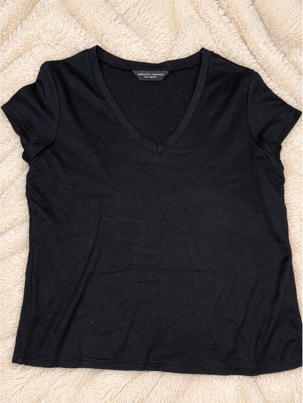 Dorothy Perkins Black V-Neck Short Sleeve T-Shirt